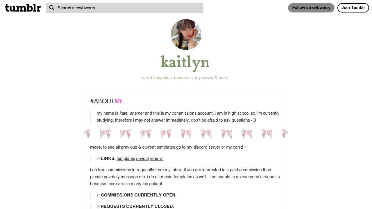 Strxwbwerry - Free Carrd Templates & Custom Commissions screenshot